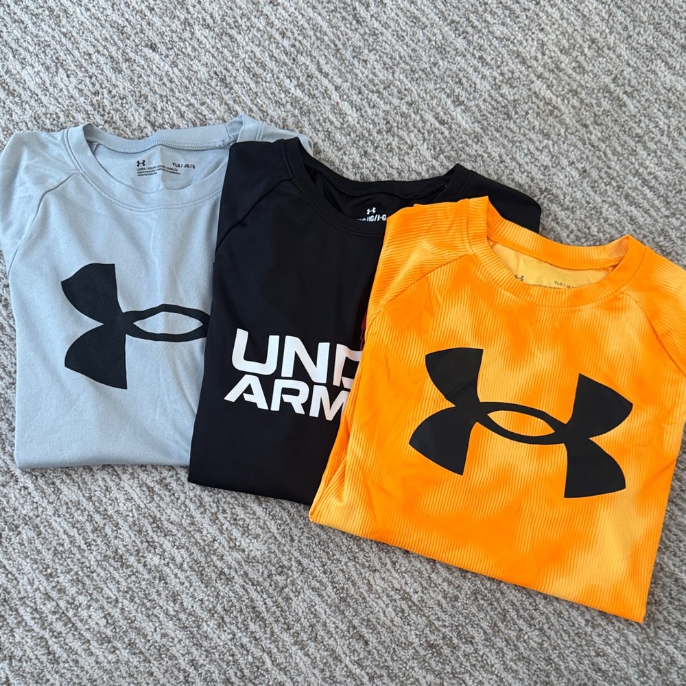 Under Armour Kids' Tees - Black, Gray, and Orange